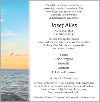 Anzeige von Josef Alies 
