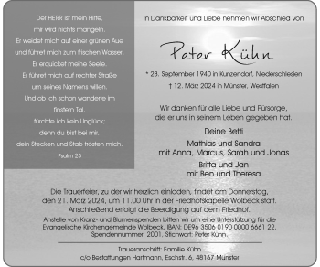 Anzeige von Peter Kühn 