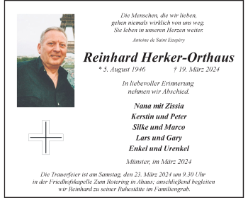 Anzeige von Reinhard Herker-Orthaus 