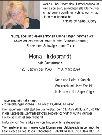 Anzeige von Mona Hildebrandt 