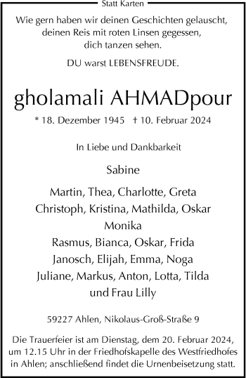 Anzeige von gholamali AHMADpour 