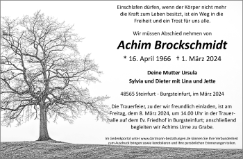 Anzeige von Achim Brockschmidt 