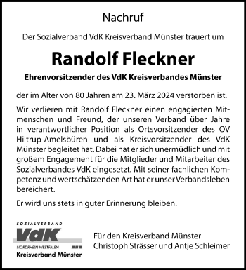 Anzeige von Randolf Fleckner 