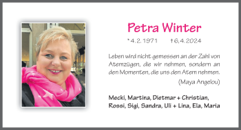 Anzeige von Petra Winter 