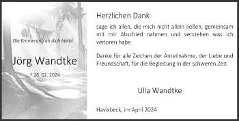 Anzeige von Jörg Wandtke 