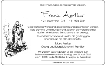 Anzeige von Franz Aertker 