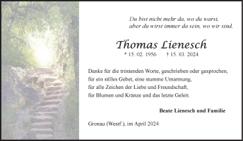 Anzeige von Thomas Lienesch 