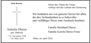 Anzeige von Antonia Dierse 