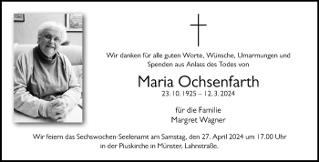 Anzeige von Maria Ochsenfarth 