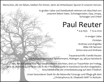 Anzeige von Paul Reuter 
