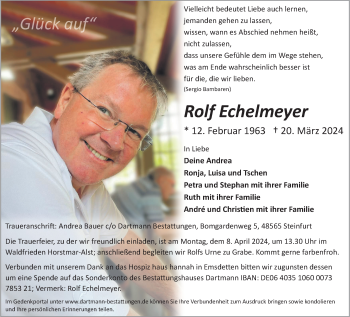 Anzeige von Rolf Echelmeyer 