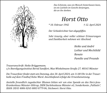 Anzeige von Horst Otto 