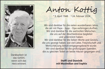 Anzeige von Anton Kottig 