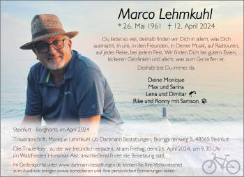 Anzeige von Marco Lehmkuhl 
