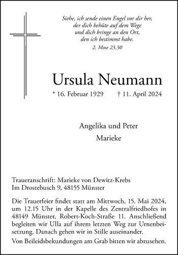 Anzeige von Ursula Neumann 