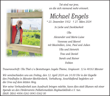 Anzeige von Michael Engels 