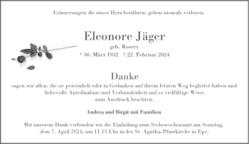 Anzeige von Eleonore Jäger 