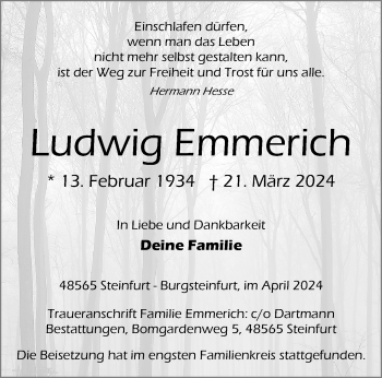 Anzeige von Ludwig Emmerich 