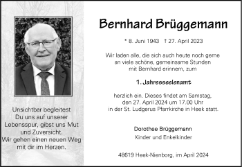 Anzeige von Bernhard Brüggemann 