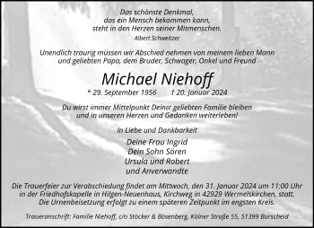 Anzeige von Michael Niehoff 
