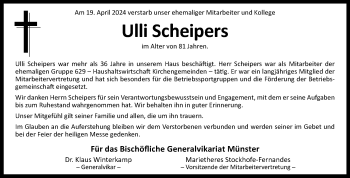 Anzeige von Ulli Scheipers 