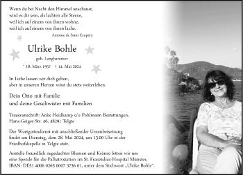 Anzeige von Ulrike Bohle 