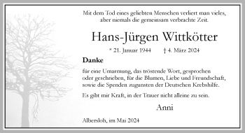 Anzeige von Hans-Jürgen Wittkötter 
