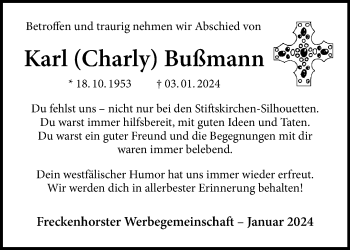 Anzeige von Karl Bußmann 