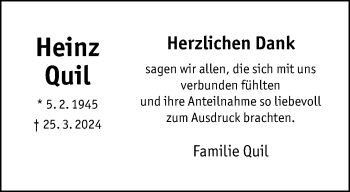 Anzeige von Heinz Quil 