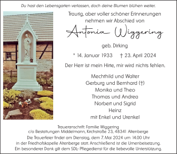 Anzeige von Antonia Wiggering 