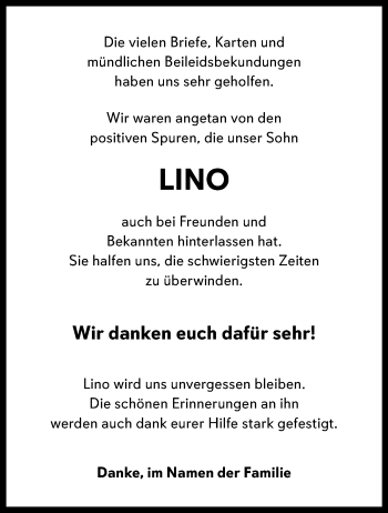 Anzeige von Lino Joka 