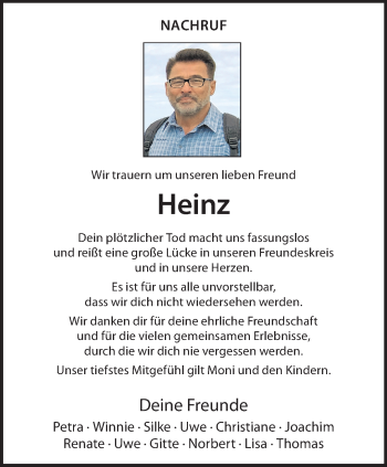 Anzeige von Heinz Janocha 