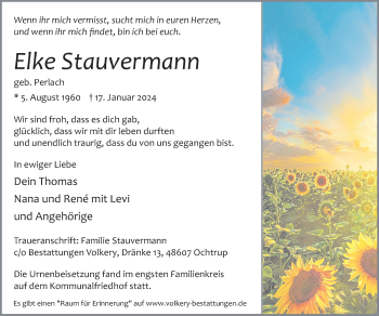 Anzeige von Elke Stauvermann 
