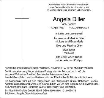 Anzeige von Angela Diller 