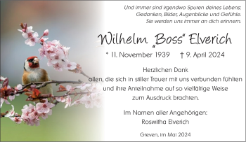 Anzeige von Wilhelm Elverich 