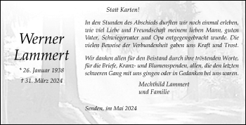 Anzeige von Werner Lammert 