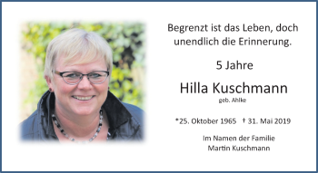Anzeige von Hilla Kuschmann 