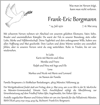 Anzeige von Frank-Eric Borgmann 