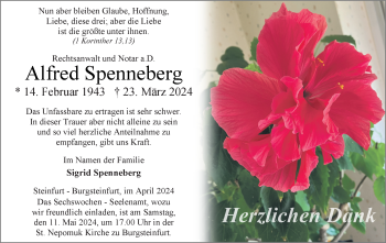 Anzeige von Alfred Spenneberg 