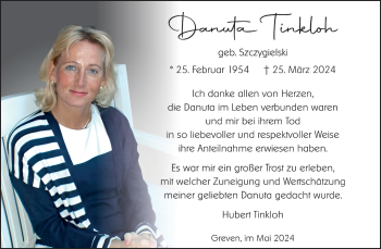 Anzeige von Danuta Tinkloh 