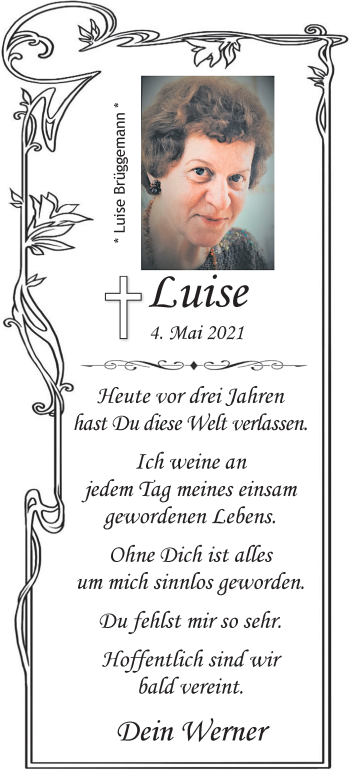 Anzeige von Luise Brüggemann 