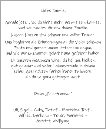 Anzeige von Connie Menuhr 