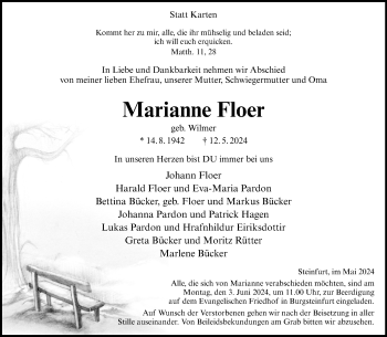 Anzeige von Marianne Floer 