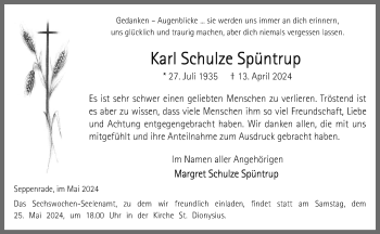 Anzeige von Karl Schulze Spüntrup 
