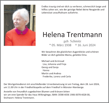 Anzeige von Helena Trentmann 
