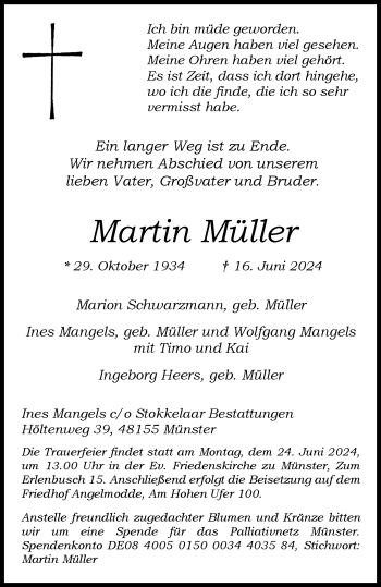 Anzeige von Martin Müller 