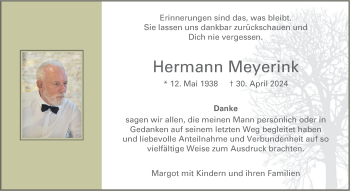 Anzeige von Hermann Meyerink 