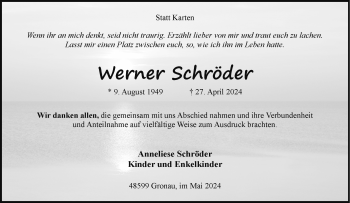 Anzeige von Werner Schröder 