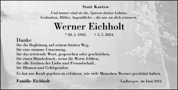 Anzeige von Werner Eichholt 