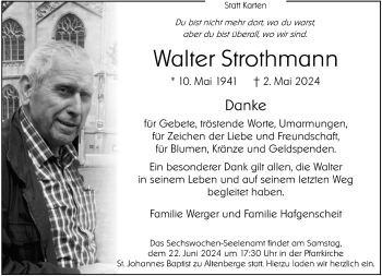 Anzeige von Walter Strothmann 